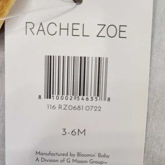 🆕️ Rachel Zoe RZ Baby Mustard Coverall & Hat - Picture 10 of 11